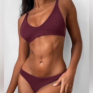 ZAFUL Scoop Bikini Set - Burgundy-M